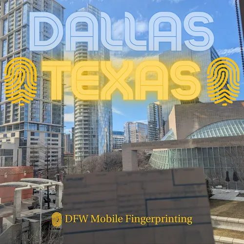 Professional fingerprinting services in Downtown Dallas with FD-258 cards for mobile appointments